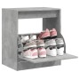 Mueble zapatero madera contrachapada gris hormigón 70x36x60 cm