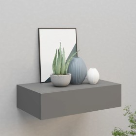 Estante con cajón de pared MDF gris 40x23,5x10 cm de vidaXL, Estantes y estanterías - Ref: Foro24-330245, Precio: 49,82 €, De...