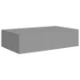 Wall-mounted gray MDF shelf with drawer 40x23.5x10 cm by vidaXL, Shelves and shelves - Ref: Foro24-330245, Price: 50,47 €, Di...