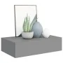 Wall-mounted gray MDF shelf with drawer 40x23.5x10 cm by vidaXL, Shelves and shelves - Ref: Foro24-330245, Price: 50,47 €, Di...