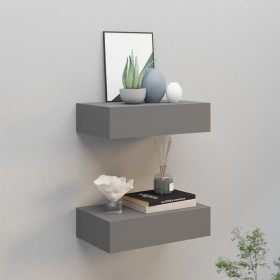 Wandregale mit Schublade 2 Stück MDF grau 40x23,5x10 cm von vidaXL, Regale und Regale - Ref: Foro24-330246, Preis: 81,23 €, R...