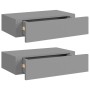Wall shelves with drawer 2 pcs MDF gray 40x23.5x10 cm by vidaXL, Shelves and shelves - Ref: Foro24-330246, Price: 81,23 €, Di...