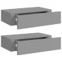 Wall shelves with drawer 2 pcs MDF gray 40x23.5x10 cm by vidaXL, Shelves and shelves - Ref: Foro24-330246, Price: 83,03 €, Di...