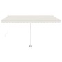 Toldo de pie manual retráctil crema 400x350 cm