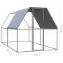 Jaula gallinero de exterior de acero galvanizado 2x4x2 m de vidaXL, Jaulas y habitáculos para animales pequeños - Ref: Foro24...