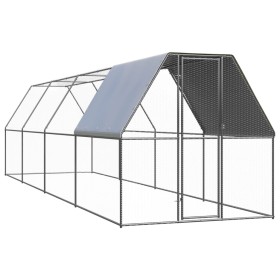 Jaula gallinero de exterior de acero galvanizado 2x8x2 m