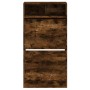 Zapatero de madera de ingeniería roble ahumado 60x34x116 cm