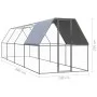 Jaula gallinero de exterior de acero galvanizado 2x8x2 m de vidaXL, Jaulas y habitáculos para animales pequeños - Ref: Foro24...