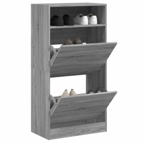 Zapatero de madera de ingeniería gris Sonoma 60x34x116 cm Zapatero de madera de ingeniería gris Sonoma 60x34x116 cm