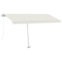 Toldo de pie manual retráctil crema 400x350 cm