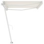 Toldo de pie manual retráctil crema 400x350 cm