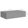 Wall shelves with drawer 2 pcs MDF gray 40x23.5x10 cm by vidaXL, Shelves and shelves - Ref: Foro24-330246, Price: 83,03 €, Di...