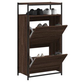 Zapatero de madera de ingeniería marrón roble 60x34x112 cm en Zapateros y organizadores de calzado | Comprar online en Foro24