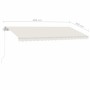 Toldo de pie manual retráctil crema 400x350 cm