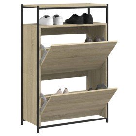 Zapatero de madera de ingeniería roble Sonoma 75x34x112 cm en Zapateros y organizadores de calzado | Comprar online en Foro24