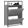Zapatero de madera de ingeniería gris Sonoma 75x34x112 cm