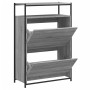 Zapatero de madera de ingeniería gris Sonoma 75x34x112 cm