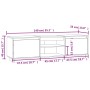 Mueble de TV madera maciza de pino blanco 140x35x40 cm