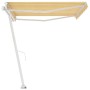 Toldo de pie manual retráctil amarillo y blanco 400x350 cm