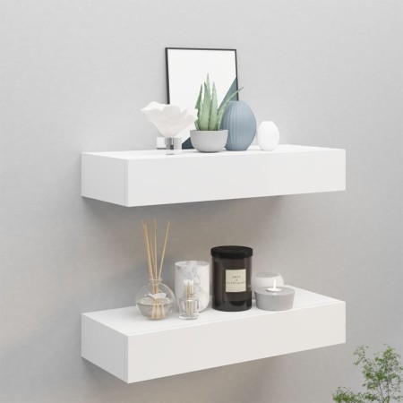 Wandregale mit Schublade 2 Stück MDF weiß 60x23,5x10 cm von vidaXL, Regale und Regale - Ref: Foro24-330256, Preis: 80,07 €, R...