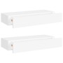 Wandregale mit Schublade 2 Stück MDF weiß 60x23,5x10 cm von vidaXL, Regale und Regale - Ref: Foro24-330256, Preis: 80,07 €, R...