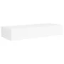 Wall shelves with drawer 2 pcs MDF white 60x23.5x10 cm by vidaXL, Shelves and shelves - Ref: Foro24-330256, Price: 79,05 €, D...