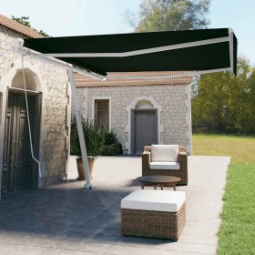 Toldo de pie manual retráctil gris antracita 400x350 cm
