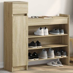 Zapatero madera de ingeniería roble Sonoma 100,5x28x100 cm en Zapateros y organizadores de calzado | Comprar online en Foro24