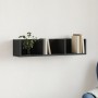 Mueble de pared de madera de ingenieria negro 75x18x16,5 cm