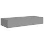 Wall shelves with drawer 2 pcs MDF gray 60x23.5x10 cm by vidaXL, Shelves and shelves - Ref: Foro24-330260, Price: 94,88 €, Di...