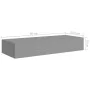Wall shelves with drawer 2 pcs MDF gray 60x23.5x10 cm by vidaXL, Shelves and shelves - Ref: Foro24-330260, Price: 94,88 €, Di...