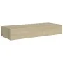 Wall shelves with drawer 2 pcs MDF oak 60x23.5x10 cm by vidaXL, Shelves and shelves - Ref: Foro24-330262, Price: 95,37 €, Dis...