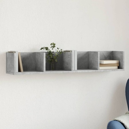 Mueble de pared madera ingeniería gris hormigón 99x18x16,5 cm en Estantes y estanterías | Comprar online en Foro24