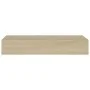 Wall shelves with drawer 2 pcs MDF oak 60x23.5x10 cm by vidaXL, Shelves and shelves - Ref: Foro24-330262, Price: 95,37 €, Dis...