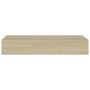 Wandregale mit Schublade 2 Stück MDF Eiche 60x23,5x10 cm von vidaXL, Regale und Regale - Ref: Foro24-330262, Preis: 95,77 €, ...