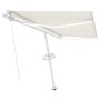 Toldo manual retráctil con LED color crema 400x350 cm