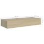 Wall shelves with drawer 2 pcs MDF oak 60x23.5x10 cm by vidaXL, Shelves and shelves - Ref: Foro24-330262, Price: 95,77 €, Dis...