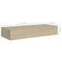 Wall shelves with drawer 2 pcs MDF oak 60x23.5x10 cm by vidaXL, Shelves and shelves - Ref: Foro24-330262, Price: 95,37 €, Dis...