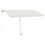 Toldo manual retráctil con LED color crema 400x350 cm