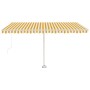 Toldo manual retráctil con LED amarillo y blanco 400x350 cm