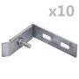 Conector de esquina para pared 10 sets plateado en Accesorios para rejas y vallas | Comprar online en Foro24