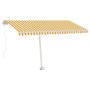 Toldo manual retráctil con LED amarillo y blanco 400x350 cm