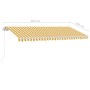 Toldo manual retráctil con LED amarillo y blanco 400x350 cm