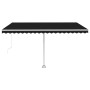 Toldo manual retráctil con LED gris antracita 400x350 cm