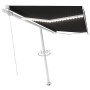 Toldo manual retráctil con LED gris antracita 400x350 cm