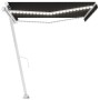 Toldo manual retráctil con LED gris antracita 400x350 cm