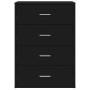 Aparador de madera de ingeniería negro 60x31x84 cm