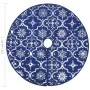 Luxury Christmas tree skirt with blue fabric stocking 122cm by vidaXL, Christmas tree footmuff - Ref: Foro24-330279, Price: 1...