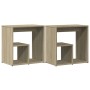 Mesa auxiliar 2 uds madera ingeniería roble Sonoma 50x30x50 cm en Mesas auxiliares | Comprar online en Foro24