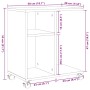 Mesa auxiliar ruedas madera ingeniería gris Sonoma 50x30x55 cm